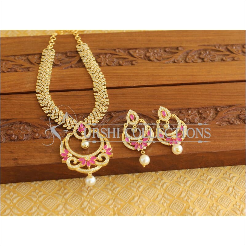 Designer Gold Plated CZ Necklace Set M1973 - Necklace Set