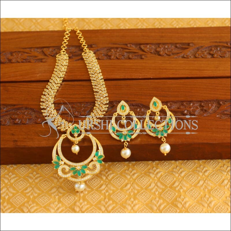 Designer Gold Plated CZ Necklace Set M1974 - Necklace Set