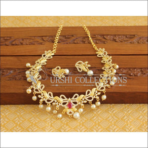 Designer Gold Plated CZ Necklace Set M1975 - Necklace Set