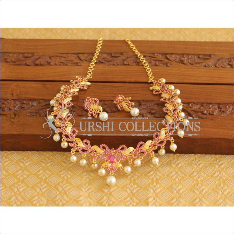 Designer Gold Plated CZ Necklace Set M1976 - Necklace Set