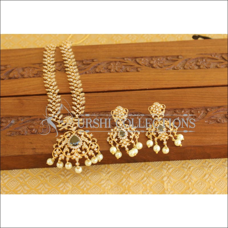 Designer Gold plated CZ Necklace Set M2389 - Necklace Set