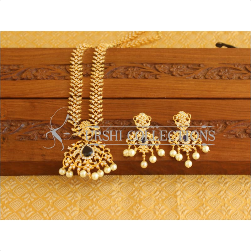 Designer Gold plated CZ Necklace Set M2390 - Necklace Set