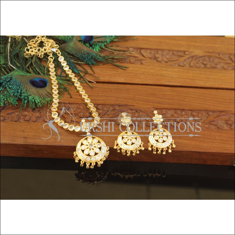 Designer Gold Plated CZ Necklace Set M2551 - Necklace Set