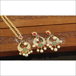 Designer Gold Plated CZ Necklace Set M2675 - Necklace Set