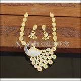 Designer Gold Plated CZ Peacock Necklace Set M2660 - Necklace Set