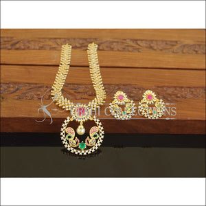 Designer Gold Plated CZ Peacock Necklace Set M2668 - Necklace Set