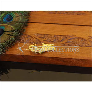 Designer Gold plated CZ Peacock Saree Pin M2233 - pins