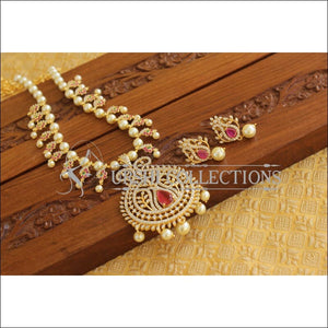 Designer Gold Plated CZ Pearl Necklace Set M1972 - Necklace Set