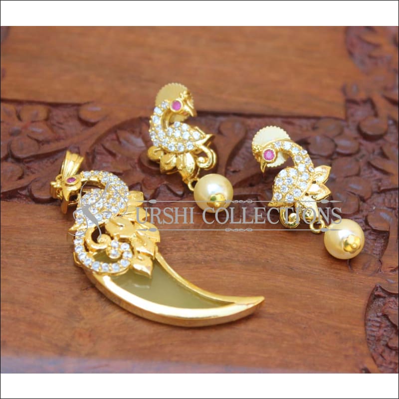 Designer gold plated CZ pendant set M428 - GOLD - Pendant Set