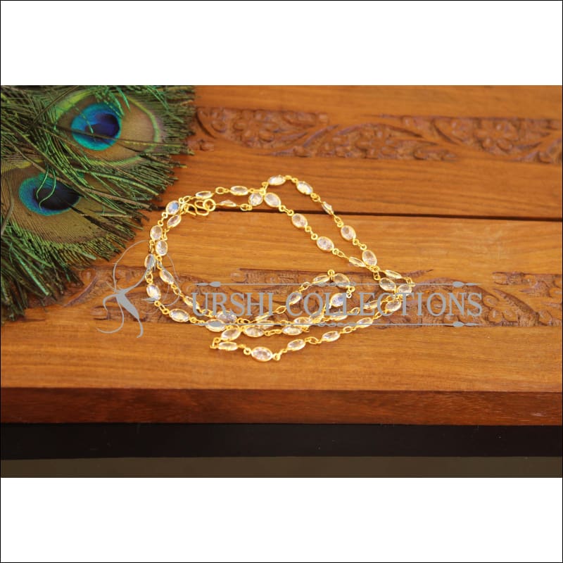 Designer Gold Plated CZ Stone Chain M2403 - Necklace Set