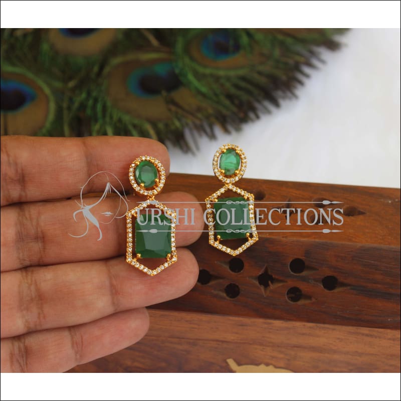 Designer Gold Plated CZ Stone Earrings M2974 - EARRINGS