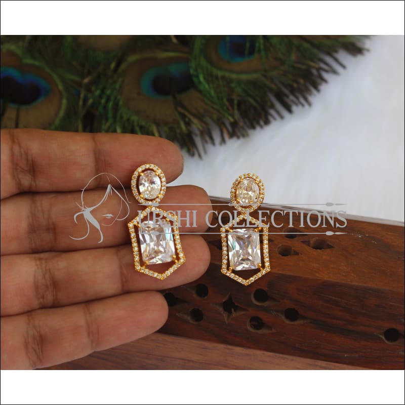 Designer Gold Plated CZ Stone Earrings M2975 - EARRINGS