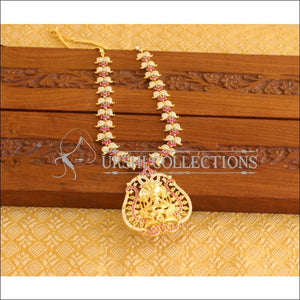 Designer Gold Plated CZ Temple Mango Necklace M1965 - Necklace Set