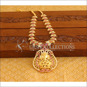 Designer Gold Plated CZ Temple Mango Necklace M1965 - Necklace Set