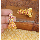 Designer Gold plated earrings M267 - PINK - Earrings