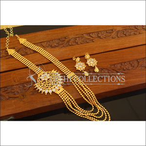 Designer Gold Plated Kempu Layer Necklace Set M2720 - Necklace Set