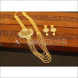 Designer Gold Plated Kempu Layer Necklace Set M2720 - Necklace Set