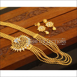 Designer Gold Plated Kempu Layer Necklace Set M2720 - Necklace Set