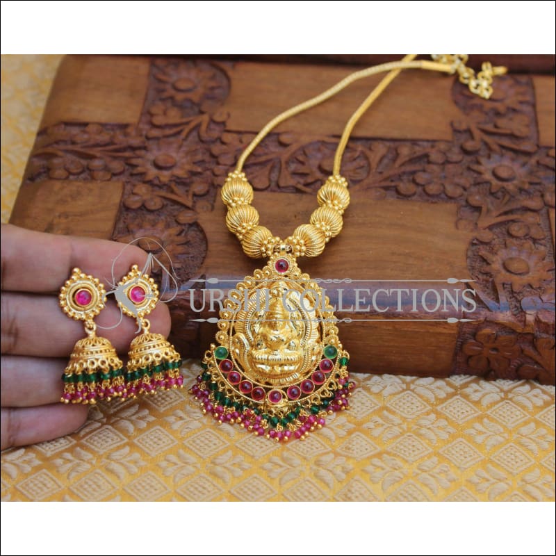 Designer Gold Plated Kempu Necklace Set M1172 - Necklace Set