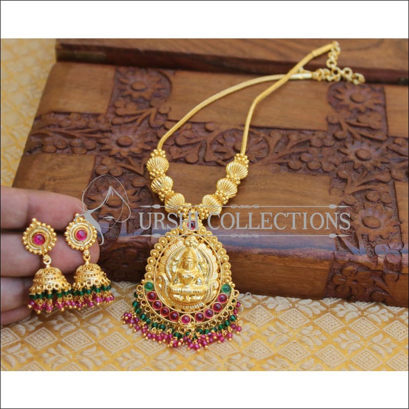 Designer Gold Plated Kempu Necklace Set M1173 - Necklace Set