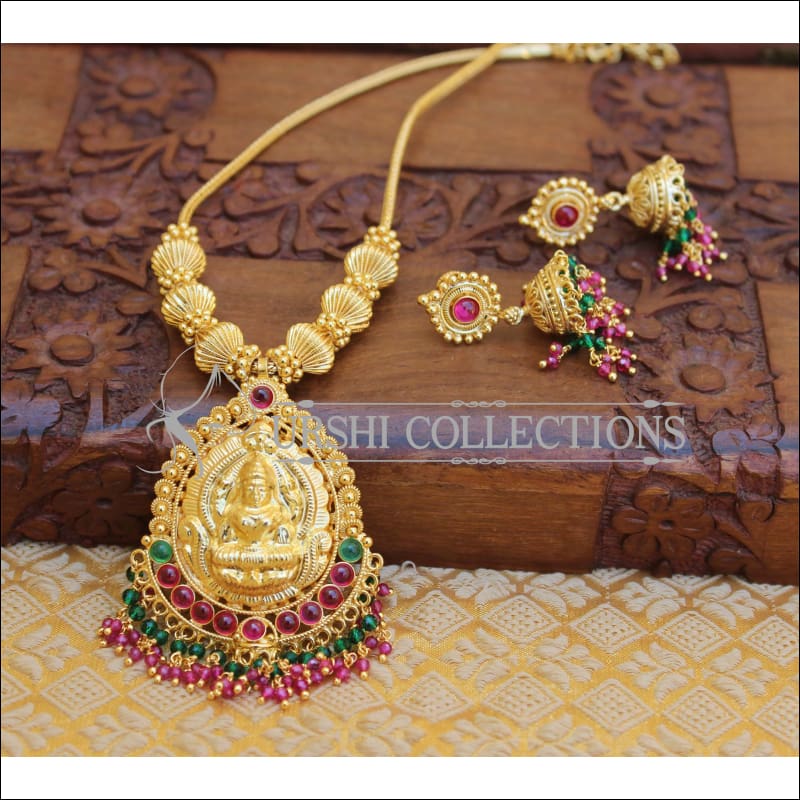 Designer Gold Plated Kempu Necklace Set M1173 - Necklace Set