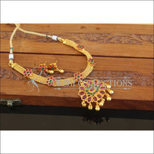 Designer Gold Plated Kempu Necklace Set M2504 - Necklace Set