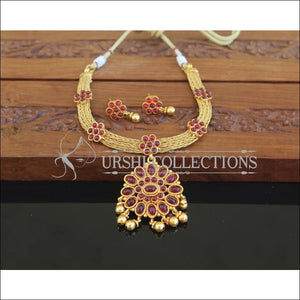 Designer Gold Plated Kempu Necklace Set M2506 - Necklace Set