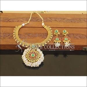 Designer Gold Plated Kempu Necklace Set M2639 - Necklace Set