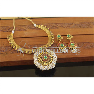 Designer Gold Plated Kempu Necklace Set M2639 - Necklace Set