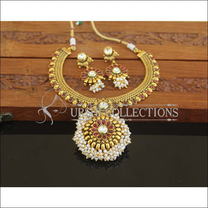 Designer Gold Plated Kempu Necklace Set M2640 - Necklace Set