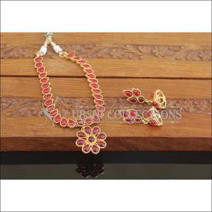 Designer Gold Plated Kempu Necklace Set M2641 - Necklace Set