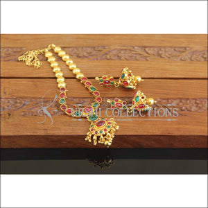 Designer Gold Plated Kempu Necklace Set M2642 - Necklace Set