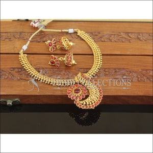 Designer Gold Plated Kempu Necklace Set M2645 - Necklace Set