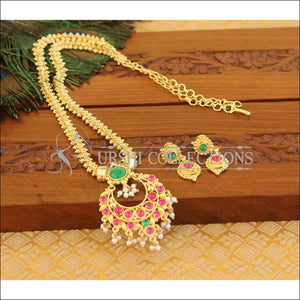 Designer Gold Plated Kempu Necklace Set M866 - Necklace Set