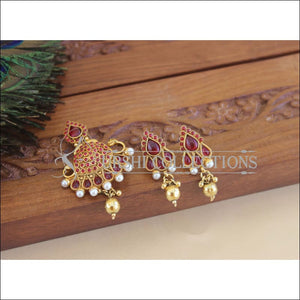 Designer Gold Plated Kempu Pendant Set M2980 - Pendant Set