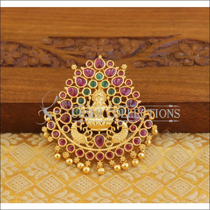 Designer gold plated Kempu Temple pendant M1140 - multy - Pendant Set