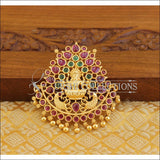 Designer gold plated Kempu Temple pendant M1140 - multy - Pendant Set