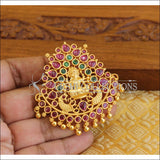 Designer gold plated Kempu Temple pendant M1140 - Pendant Set