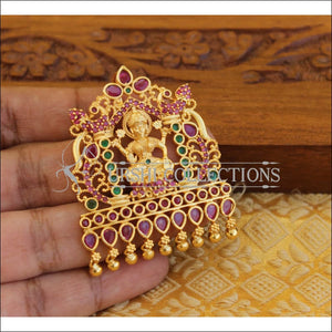 Designer gold plated Kempu Temple pendant M1142 - Pendant Set