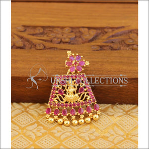 Designer gold plated Kempu Temple pendant M1146 - Red - Pendant Set