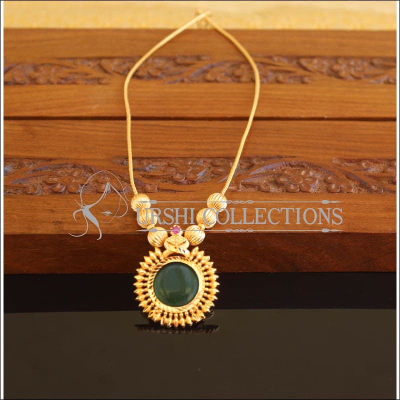 Designer Gold Plated Kerala Style Palakka Necklace M2116 - Set