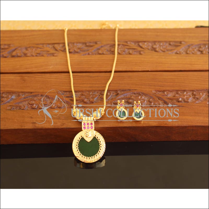 Designer Gold Plated Kerala Style Palakka Necklace Set M2119