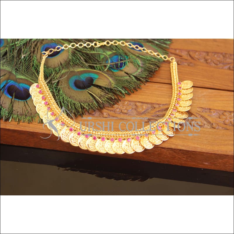 Designer Gold Plated Lakshmi Coin Necklace M2400 - Necklace Set
