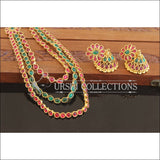 Designer Gold Plated Layer Kempu Necklace Set M2731 - Necklace Set