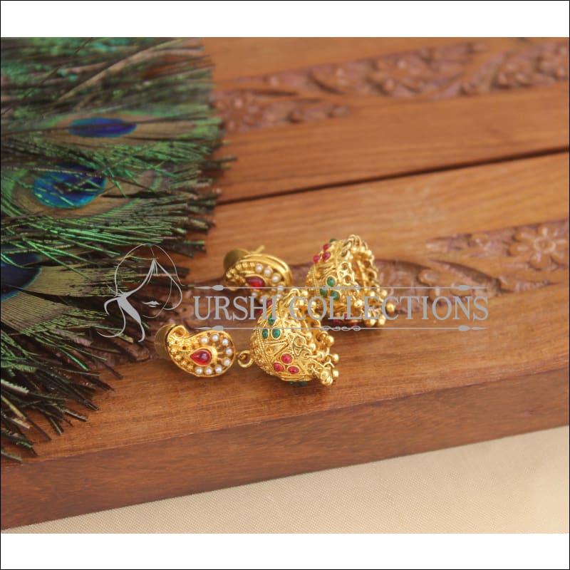 Designer Gold Plated Mango Earrings M2951 - Earrings