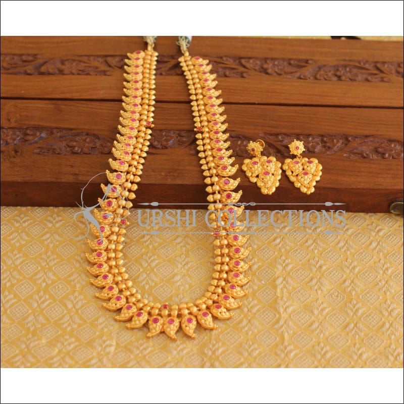 Designer Gold Plated Mango long Necklace Set M2296