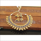 Designer Gold Plated Mango Necklace Set M2652 - Blue - Necklace Set