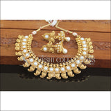 Designer Gold Plated Mango Necklace Set M2652 - White - Necklace Set