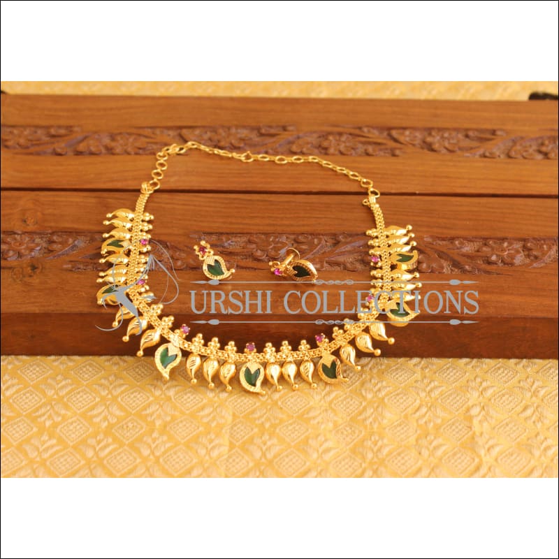 Designer Gold Plated Mango Palakka NecklaceSet M2125 - Necklace Set