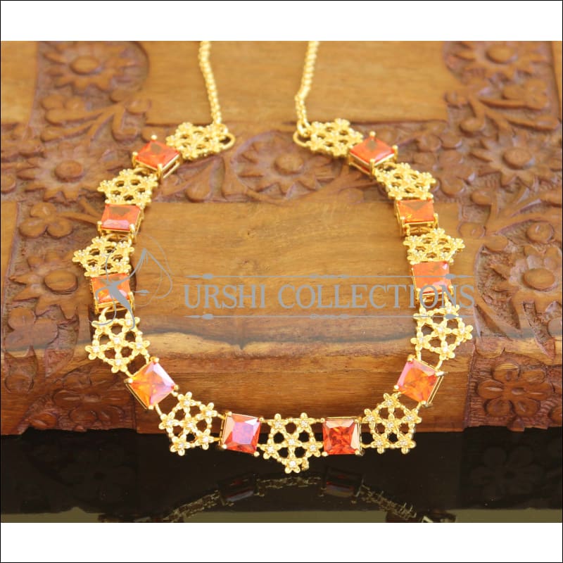 Designer gold plated necklace M829 - Necklace Set